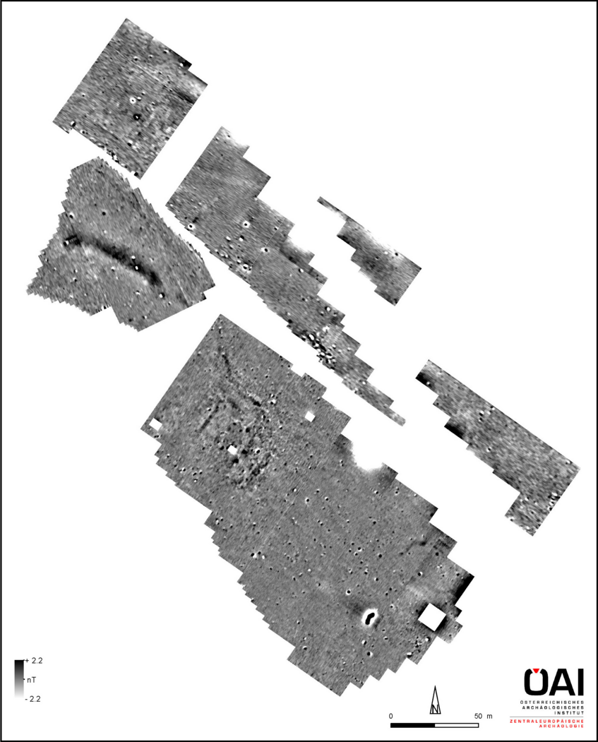 Abb. 12: Gesamtmessfläche der geophysikalischen Prospektion 2013 (Magnetik) (ÖAI 2014)